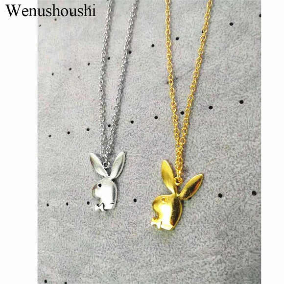 chain width 3mm vintage hip hop rabbit head pendant necklace women street trendy fashion gentleman bunny necklace alloy material