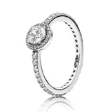 Silver Ring Pave Logo Signature With Crystal Pan Rings For Women Wedding Party Birthday Gifts Fine Jewelry