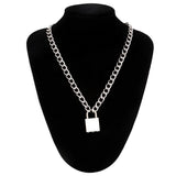 Punk chain with lock necklace for women men padlock pendant necklace 2019 statement  gothic cool  fashion jewelry