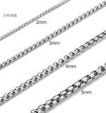 USENSET Rope Chain 304 Stainless Steel Necklaces Box Pendant Necklace Women Jewelry  2-4MM Daily Wear