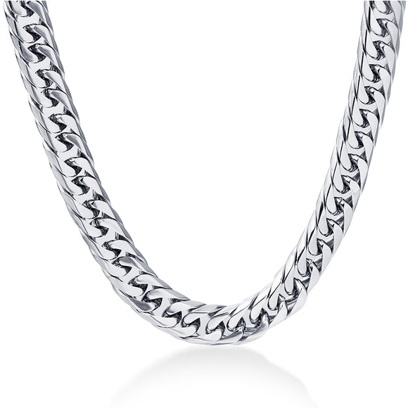 NIBA 8mm wide Men's Necklace 24inch Stianless Steel silver plated men chain necklace,FASHION JEWELRY