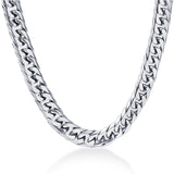 NIBA 8mm wide Men's Necklace 24inch Stianless Steel silver plated men chain necklace,FASHION JEWELRY