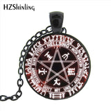 HZShinling HZ1-0045 Hellsing Alucard Pentagram Necklace Glass Cabochon Hellsing Pentagram Statement Pendant Necklaces Wholesale