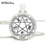 HZShinling HZ1-0045 Hellsing Alucard Pentagram Necklace Glass Cabochon Hellsing Pentagram Statement Pendant Necklaces Wholesale