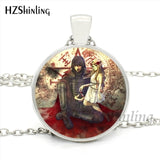 HZShinling HZ1-0045 Hellsing Alucard Pentagram Necklace Glass Cabochon Hellsing Pentagram Statement Pendant Necklaces Wholesale