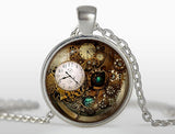 2017 new Steampunk Jewelry Accessories Steampunk Clock pendant Steampunk necklace Collier Steampunk Gears collar wholesale HZ1